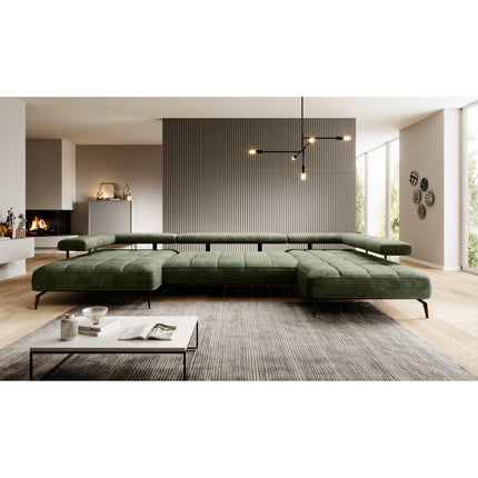 Coltar MONTELLA XL, personalizabil, 372x207/180x88 cm, reglaj electric, 5 perne decorative