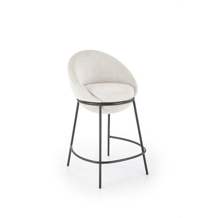 Scaun de bar H118, bej/negru, stofa clasica, 53x57x90 cm