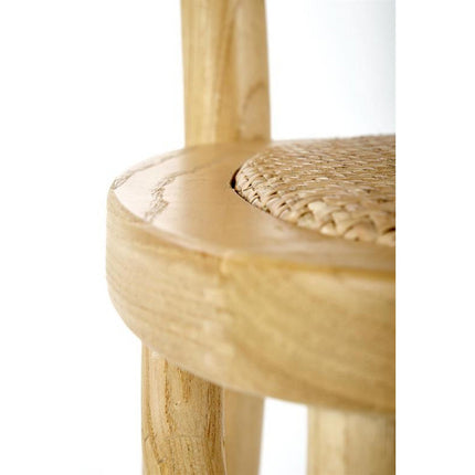 Scaun K502, stejar, ratan natural/lemn masiv, 45x50x89 cm