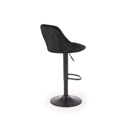 Scaun bar H101, negru, stofa catifelata/metal, 47x45x84 cm