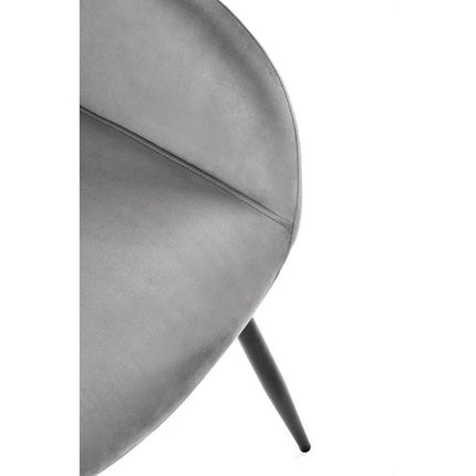 Scaun K480, stofa catifelata gri, 59x59x79 cm