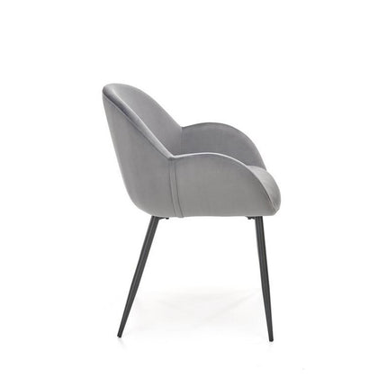 Scaun K480, stofa catifelata gri, 59x59x79 cm
