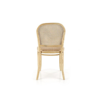 Scaun K502, stejar, ratan natural/lemn masiv, 45x50x89 cm