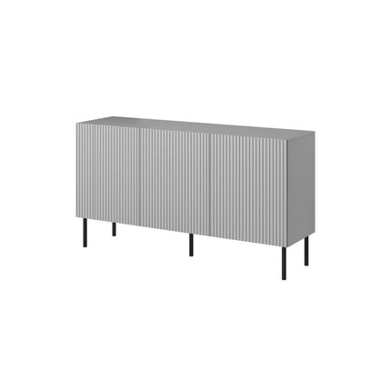 Comoda ASENSIO, gri mat/negru, PAL laminat, 150X42X81 cm
