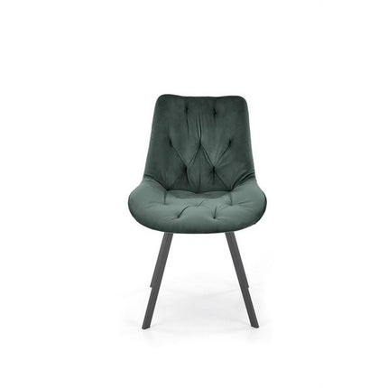 Scaun pivotant K519, verde inchis, stofa catifelata/metal, 54x63x86 cm