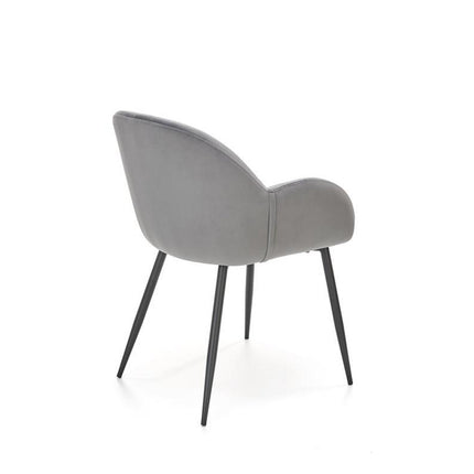 Scaun K480, stofa catifelata gri, 59x59x79 cm