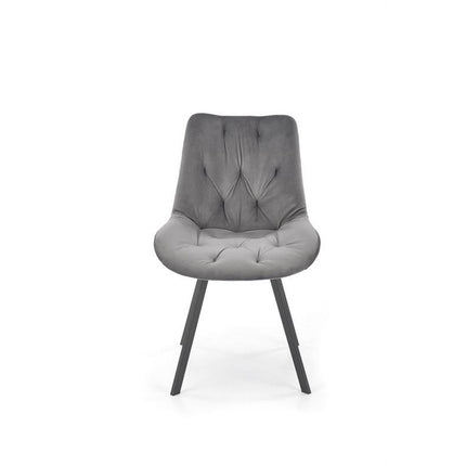 Scaun pivotant K519, gri, stofa catifelata/metal, 54x63x86 cm