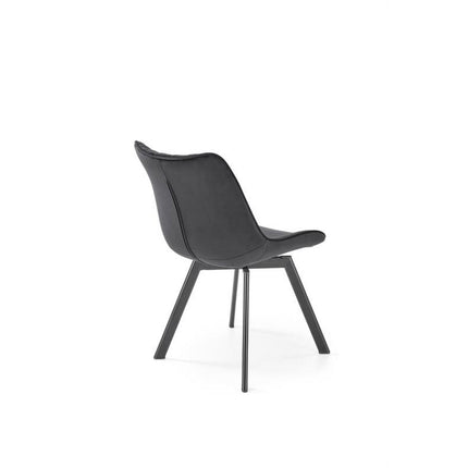 Scaun tapitat K520, negru, stofa catifelata, rotativ, 45x63x80 cm