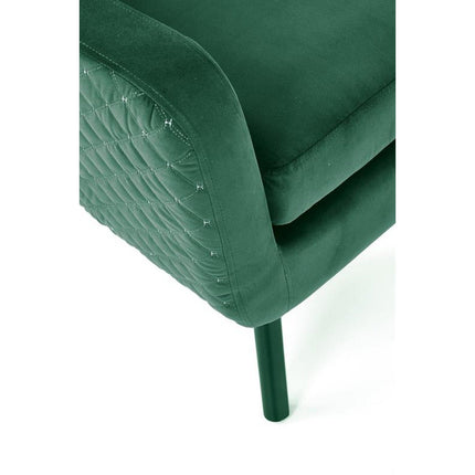 Fotoliu MARVEL, verde/negru, stofa catifelata, 75x83x103 cm