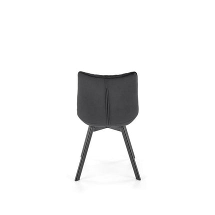 Scaun tapitat K520, negru, stofa catifelata, rotativ, 45x63x80 cm