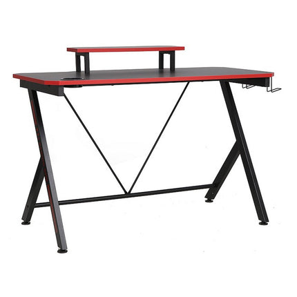 Birou B-202, negru/rosu, PAL si metal, 120x60x76 cm