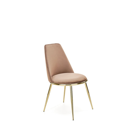 Scaun K460, bej/auriu, stofa catifelata, 49x54x84 cm