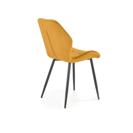 Scaun K453, galben, stofa catifelata/metal, 48x53x86 cm