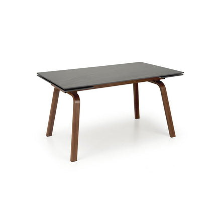 Masa extensibila LOZANO, maro/nuc, metal/piatra sinterizata, 140-200x82x76 cm