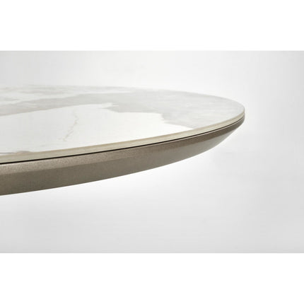 Masa extensibila ROBINSON, bej/alb, ceramica/otel, 160-200x90x76 cm