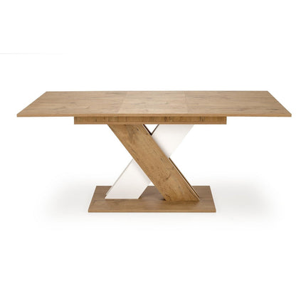 Masa extensibila XARELTO, stejar/alb, PAL/furnir, 130/175x85x76 cm