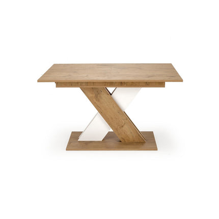 Masa extensibila XARELTO, stejar/alb, PAL/furnir, 130/175x85x76 cm