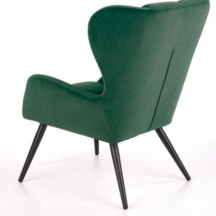 Fotoliu TYRION, verde inchis, stofa catifelata, 85x86x91 cm