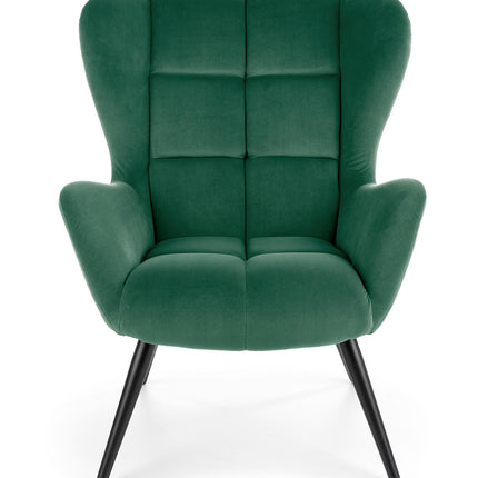 Fotoliu TYRION, verde inchis, stofa catifelata, 85x86x91 cm