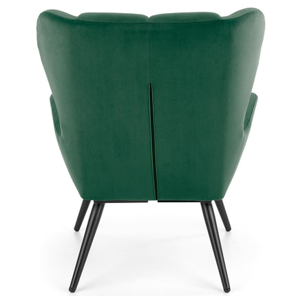 Fotoliu TYRION, verde inchis, stofa catifelata, 85x86x91 cm