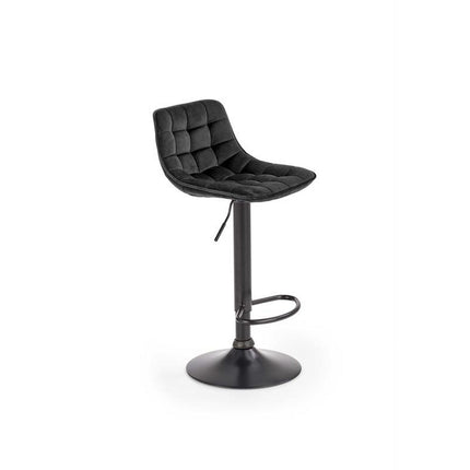 Scaun de bar H95, negru, stofa catifelata, 43x44x84 cm