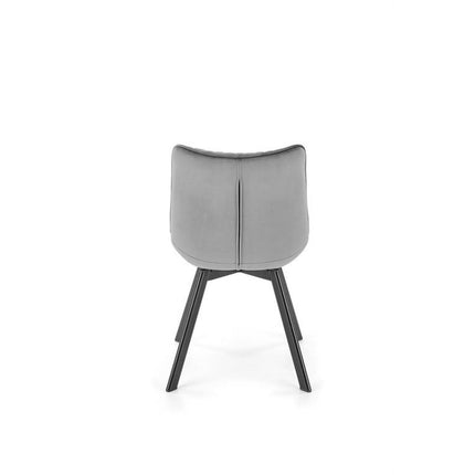 Scaun tapitat K520, gri/negru, stofa catifelata, rotativ, 45x63x80 cm