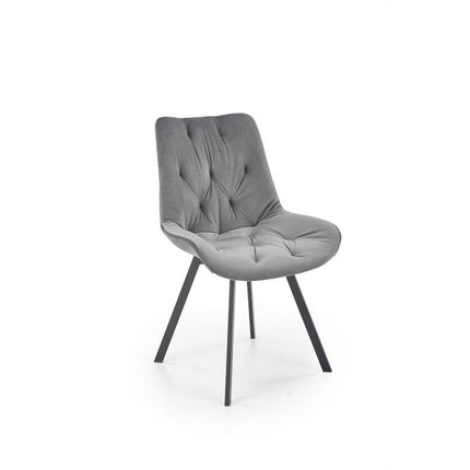 Scaun pivotant K519, gri, stofa catifelata/metal, 54x63x86 cm