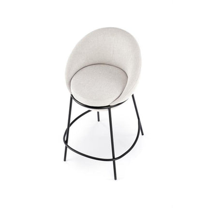 Scaun de bar H118, bej/negru, stofa clasica, 53x57x90 cm