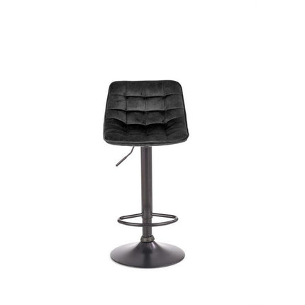 Scaun de bar H95, negru, stofa catifelata, 43x44x84 cm
