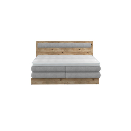 Pat DIORI 160 boxspring, personalizabil, cu somiera rabatabila si lada pentru depozitare + topper