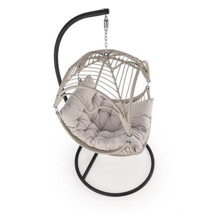 Balansoar RASMUS, gri deschis, ratan sintetic, 85x60x202 cm