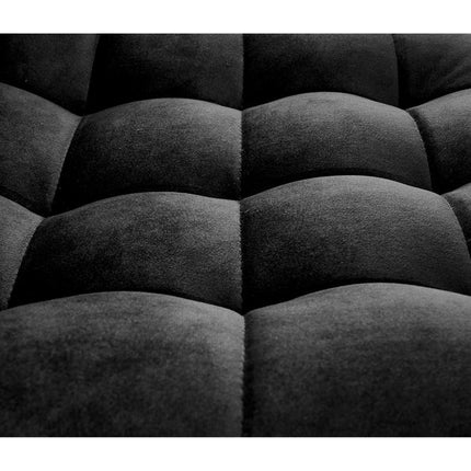 Scaun de bar H95, negru, stofa catifelata, 43x44x84 cm