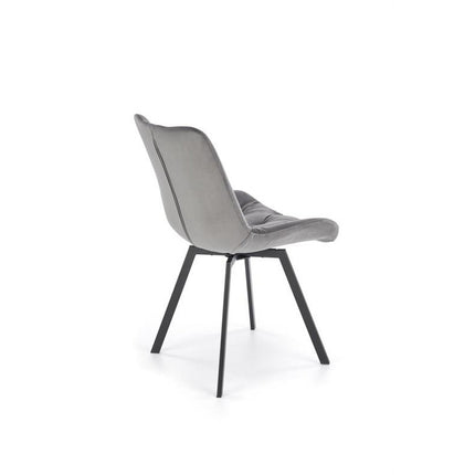 Scaun pivotant K519, gri, stofa catifelata/metal, 54x63x86 cm