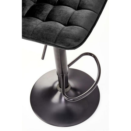 Scaun de bar H95, negru, stofa catifelata, 43x44x84 cm