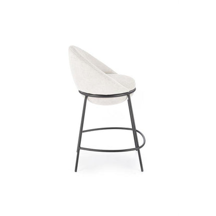 Scaun de bar H118, bej/negru, stofa clasica, 53x57x90 cm