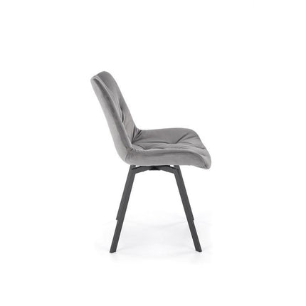 Scaun pivotant K519, gri, stofa catifelata/metal, 54x63x86 cm