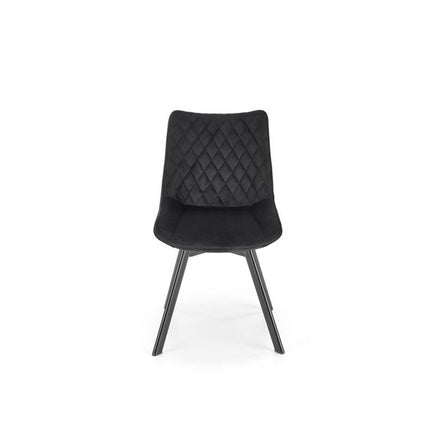 Scaun tapitat K520, negru, stofa catifelata, rotativ, 45x63x80 cm