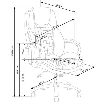 Scaun de birou KING 2, gri, stofa catifelata, mecanism TILT, 67x76x116/124 cm