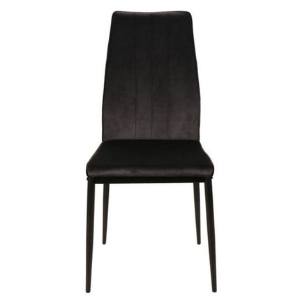 Scaun ATOM, stofa catifelata neagra/negru mat, 44x39x93 cm