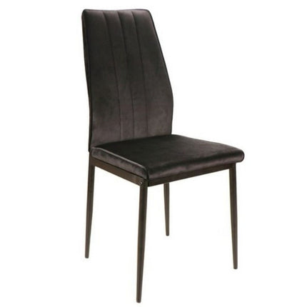 Scaun ATOM, stofa catifelata neagra/negru mat, 44x39x93 cm