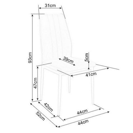 Scaun ATOM, stofa catifelata gri/negru mat, 44x39x93 cm
