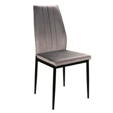 Scaun ATOM, stofa catifelata gri/negru mat, 44x39x93 cm