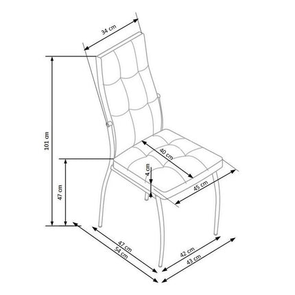 Scaun tapitat K416, bej, stofa catifelata, 43x54x101 cm
