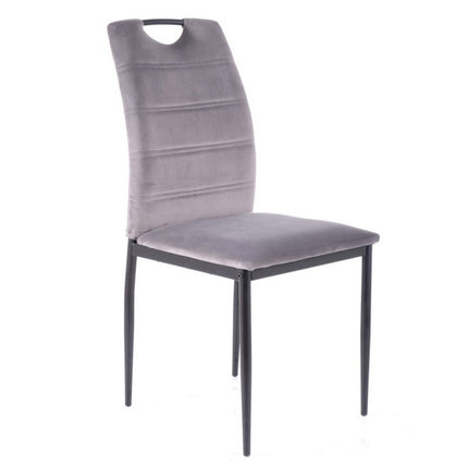 Scaun RIP, stofa catifelata gri/negru, 44x38x92 cm