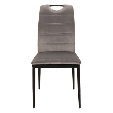 Scaun RIP, stofa catifelata gri/negru, 44x38x92 cm