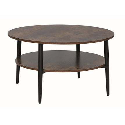 Masuta de cafea ELLA A, maro rustic/negru mat, PAL/metal, 80x45 cm