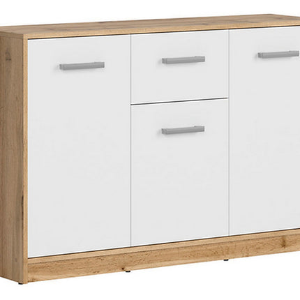 Comoda Matos cu un sertar si 3 usi, stejar wotan, 34x118.5x78.5 cm