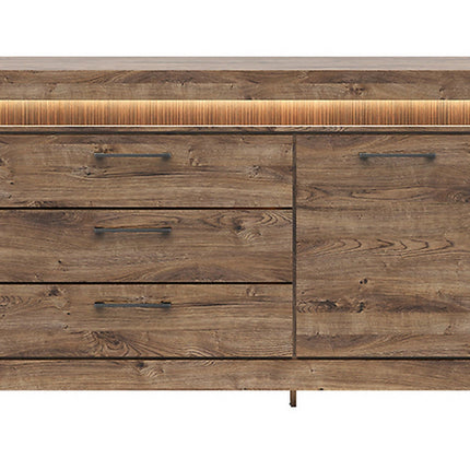 Comoda Torin cu 3 sertare si o usa, stejar, 45X157X93 cm