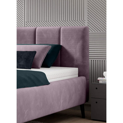 Pat RIVA SR, 160x200 cm, stofa bej - Palladium-02, somiera de lemn si sistem de reglare