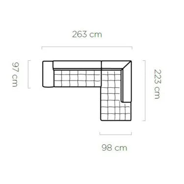 Coltar SELVA L, sezlong dreapta, stofa gri - Austin 19, 263x97/223x75/95 cm, extensibil, lada depozitare, tetiere reglabile